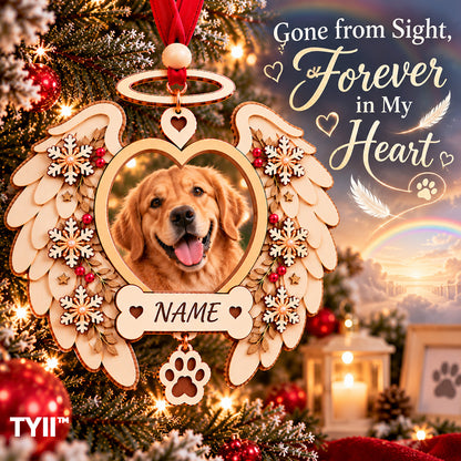 ❤️ TYII™ Angel Wings Pet Memorial Christmas Ornament – DIY Photo Keepsake, Forever in My Heart