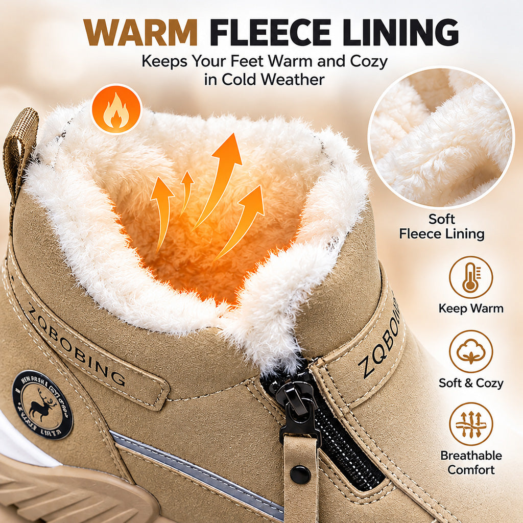 TYII™ Unisex Winter Fleece-Lined Ankle Boots – Warm Non-Slip Snow Boots