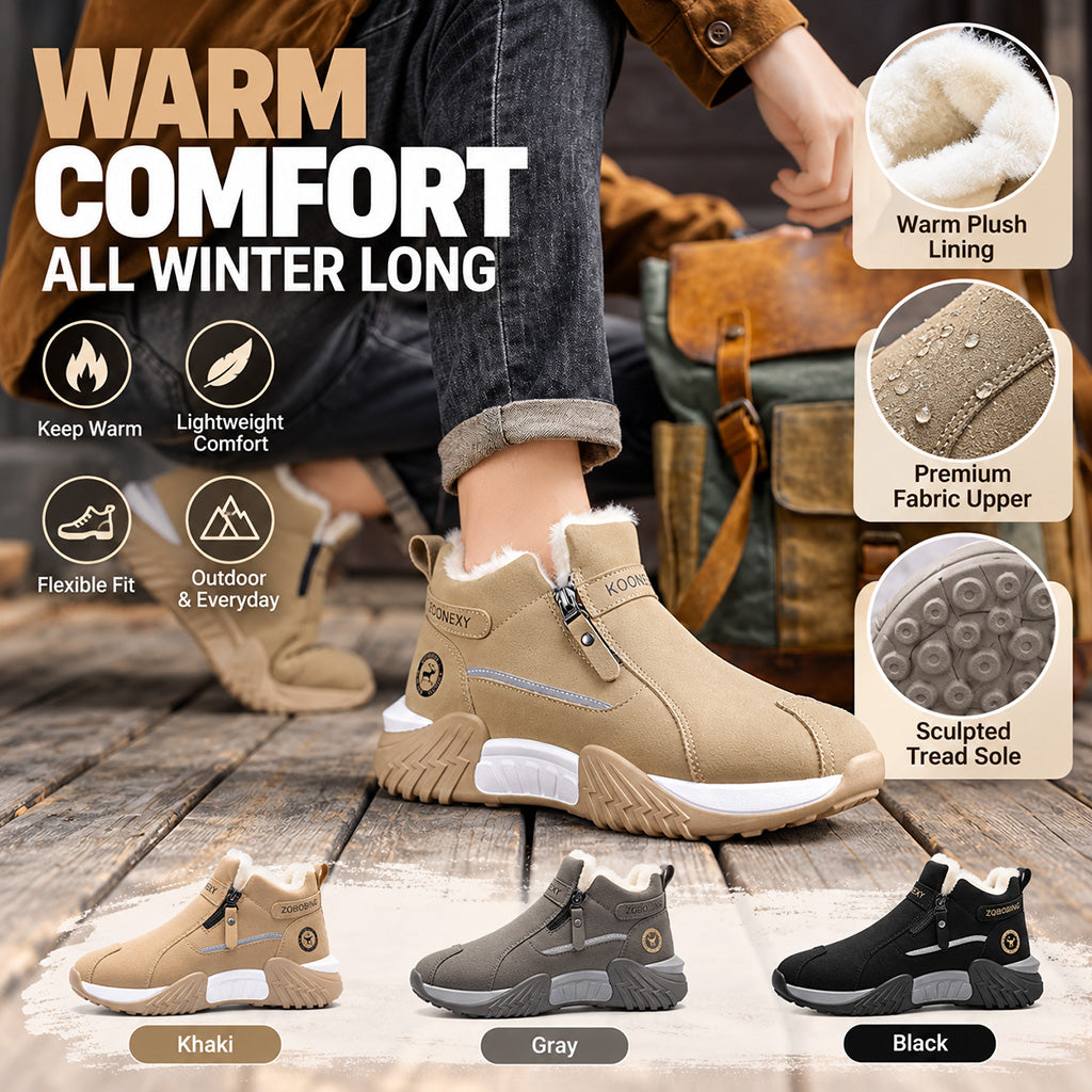 TYII™ Unisex Winter Fleece-Lined Ankle Boots – Warm Non-Slip Snow Boots