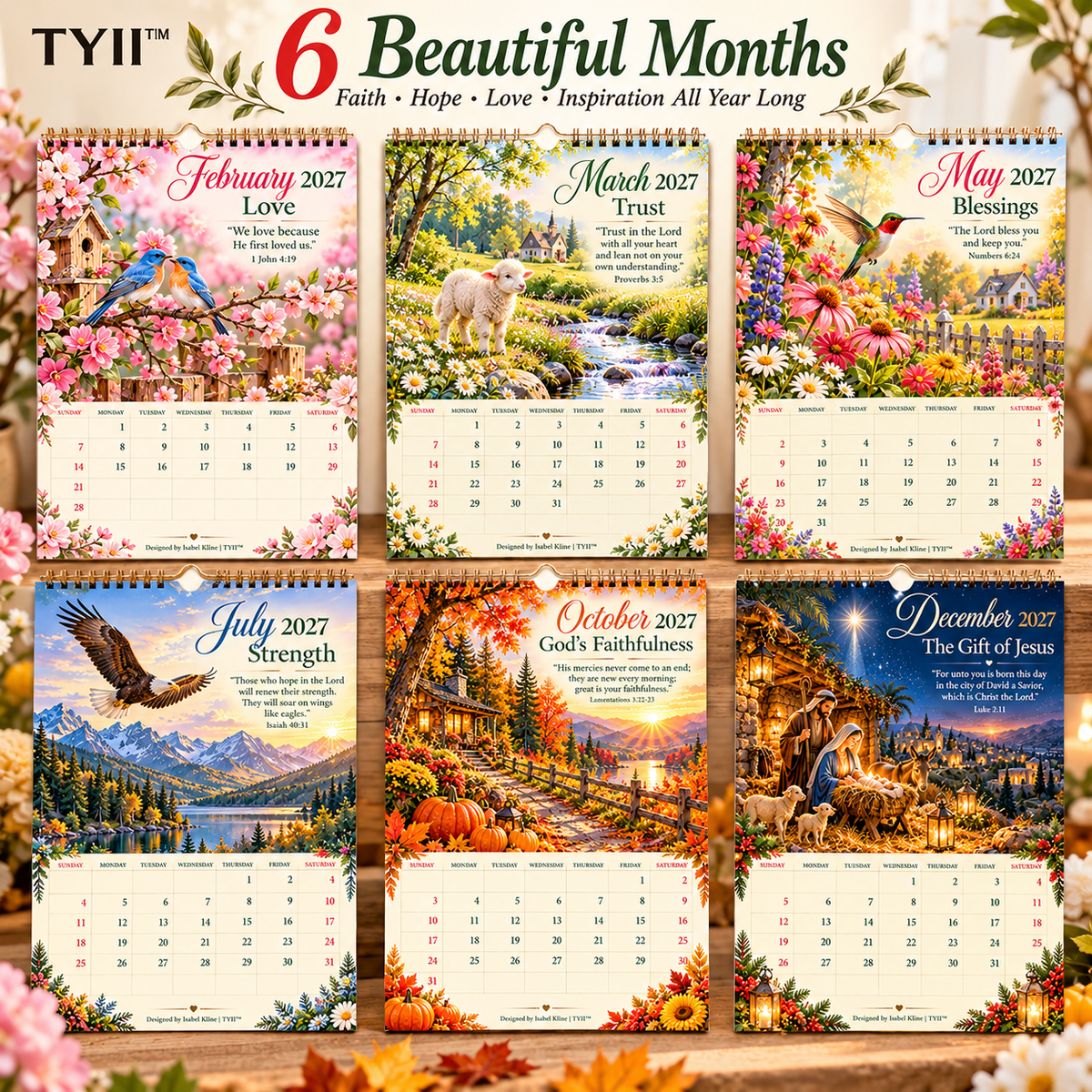 2027 God's Promises Bible Verse Wall Calendar – 12 Months of Faith, Hope & Love, Christian Inspirational Gift | TYII™