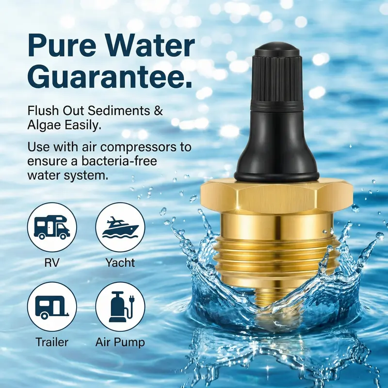 Brass RV Blow Out Plugs with Drain Valve