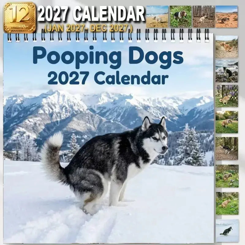 Pooping Dogs 2027 Wall Calendar