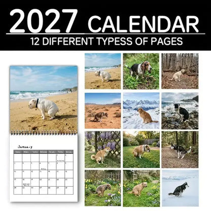Pooping Dogs 2027 Wall Calendar