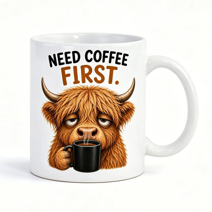 Funny Highland Cow Coffee Mug (11oz)