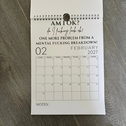 Fuck It Calendar 2027, Funny Sweary Wall Calendar