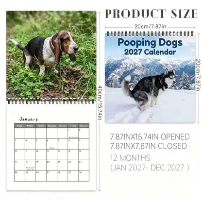 Pooping Dogs 2027 Wall Calendar