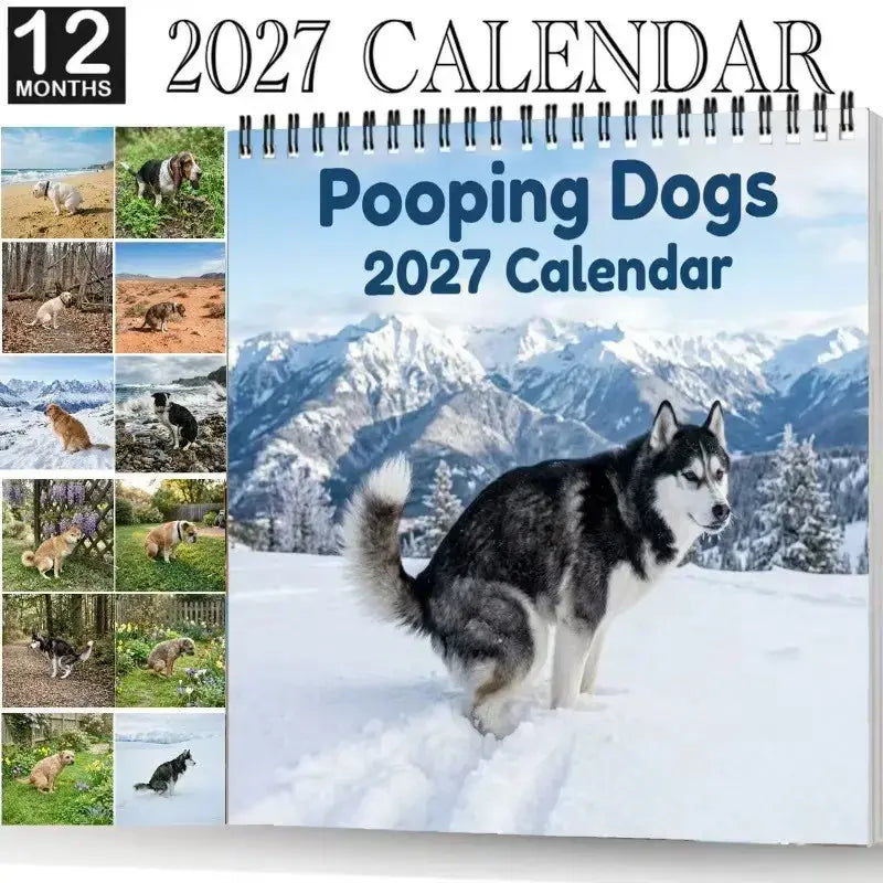 Pooping Dogs 2027 Wall Calendar