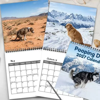 Pooping Dogs 2027 Wall Calendar