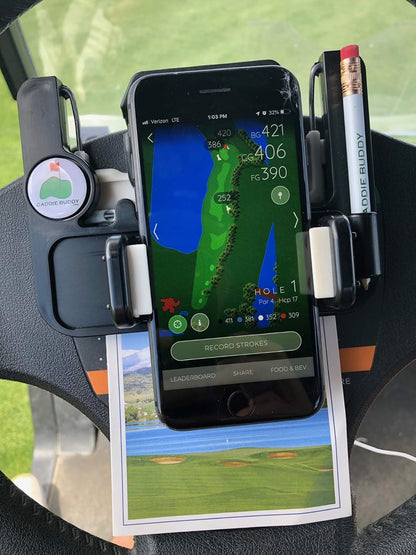 ⛳ Clip-On Phone Holder for Golf Cart Steering Wheel – Quick Install & Firm Grip