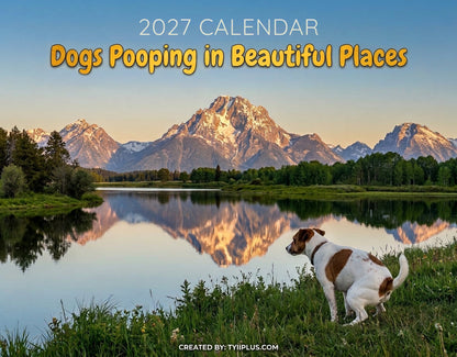 The 2027 'Dogs Pooping in Beautiful Places' Funny Wall Calendar