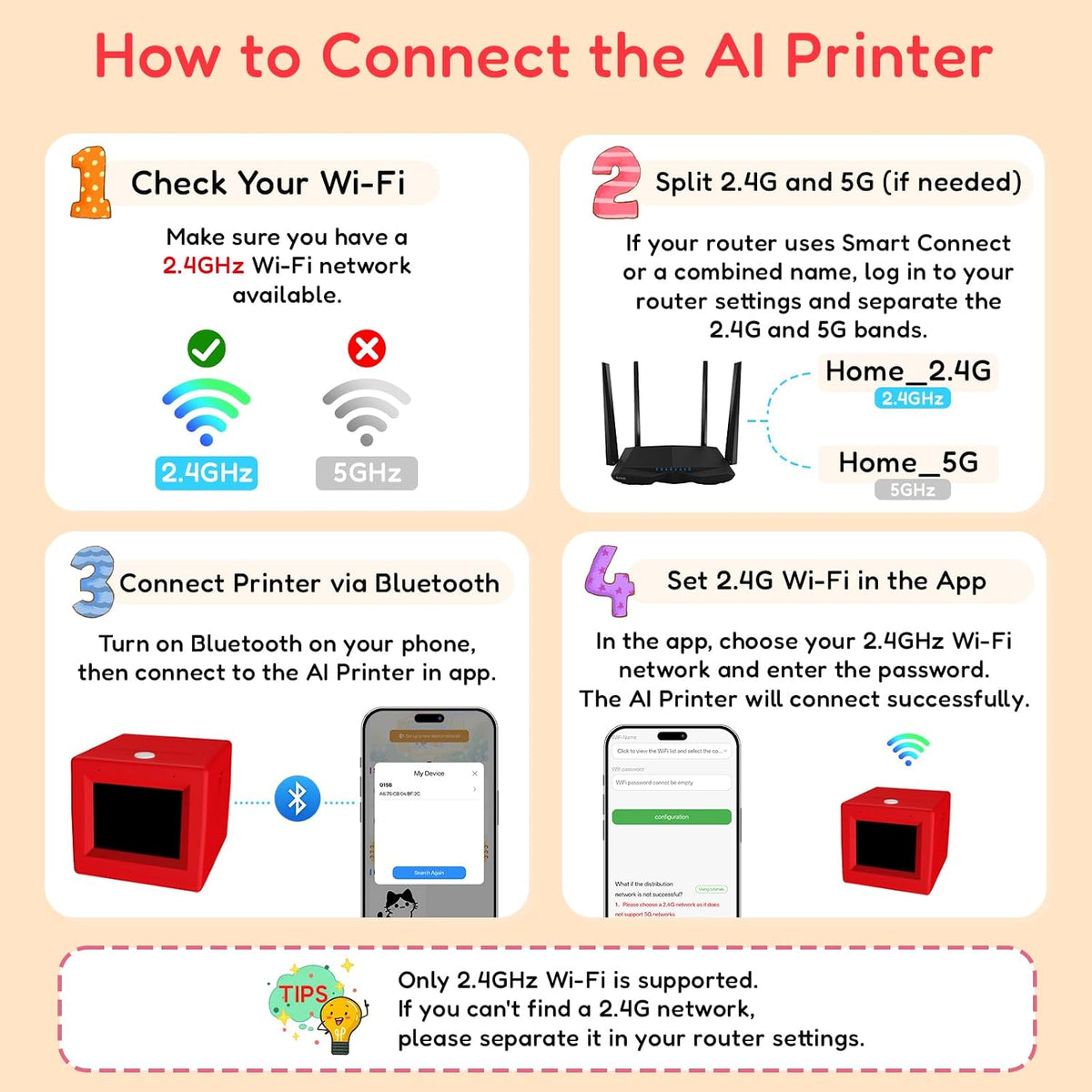 TYII™AI Voice-Activated Mini Sticker Printer