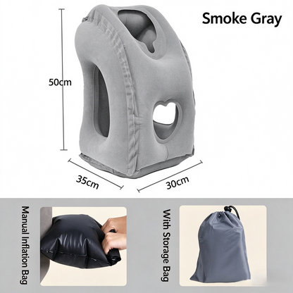 ✈️ Inflatable Travel Pillow | 360° Support – Soft Flocking, Quick Inflate, Compact