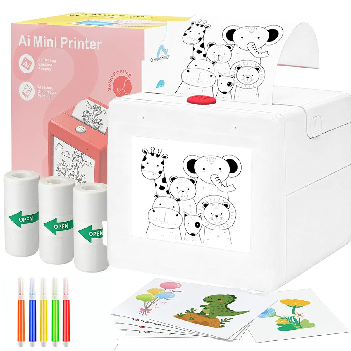 TYII™AI Voice-Activated Mini Sticker Printer