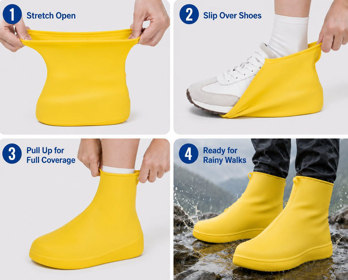 🌧️ Tyii™ Heavy-Duty Non-Slip Reusable Waterproof Shoe Covers – Keep Shoes Clean & Dry