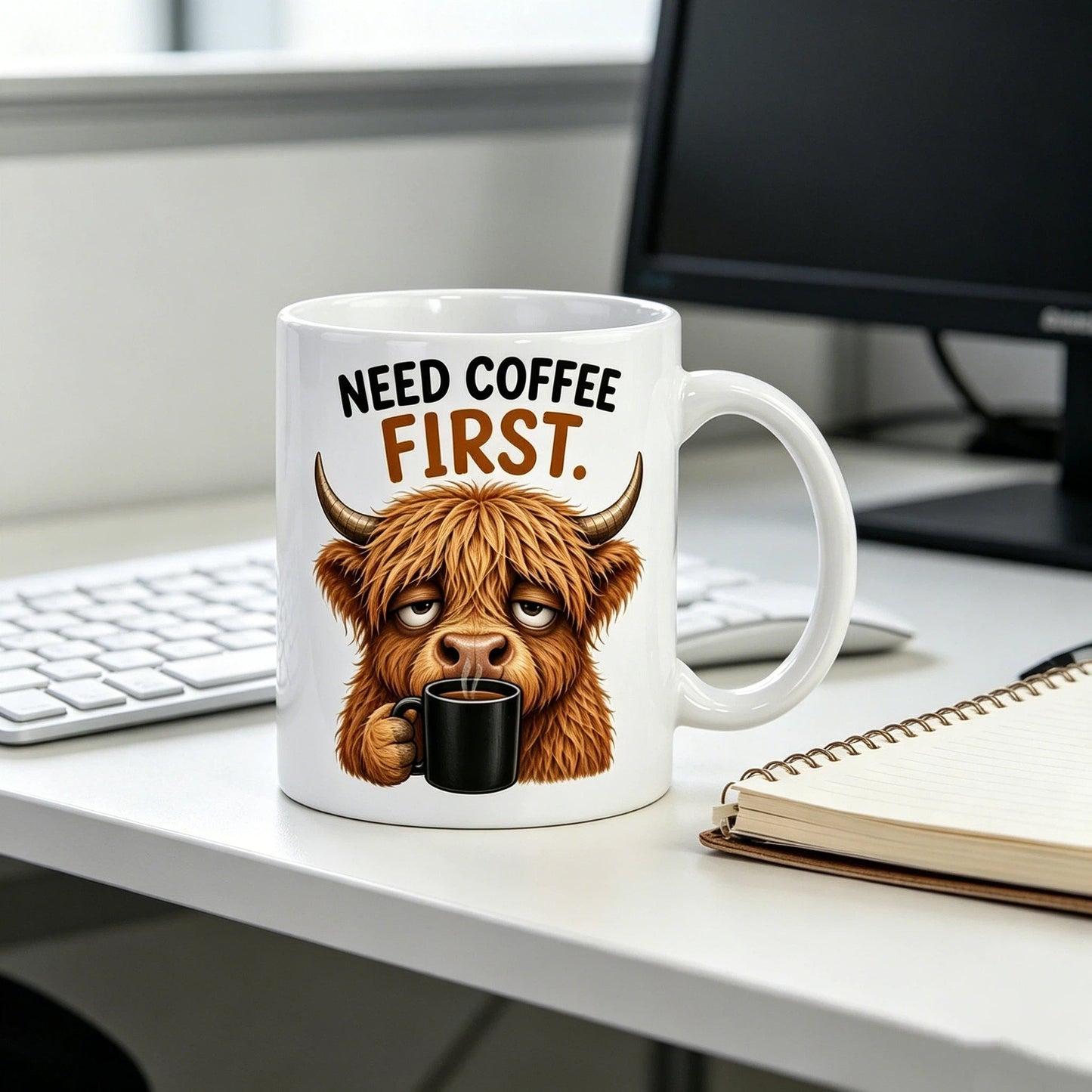 Funny Highland Cow Coffee Mug (11oz)