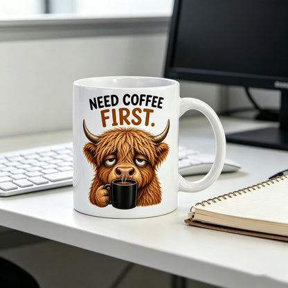 Funny Highland Cow Coffee Mug (11oz)