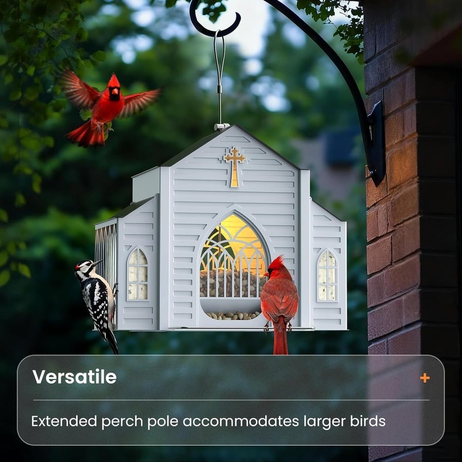 ✝️Church-Shaped Metal Solar Bird Feeder (✨Same as in the video)