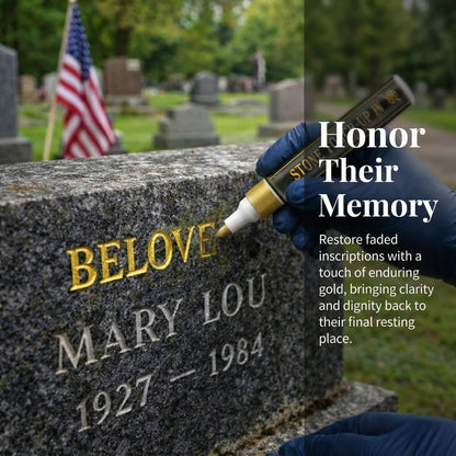 Golden Tombstone Marker Pen for Restoring Faded Grave Inscriptions(2PCS)