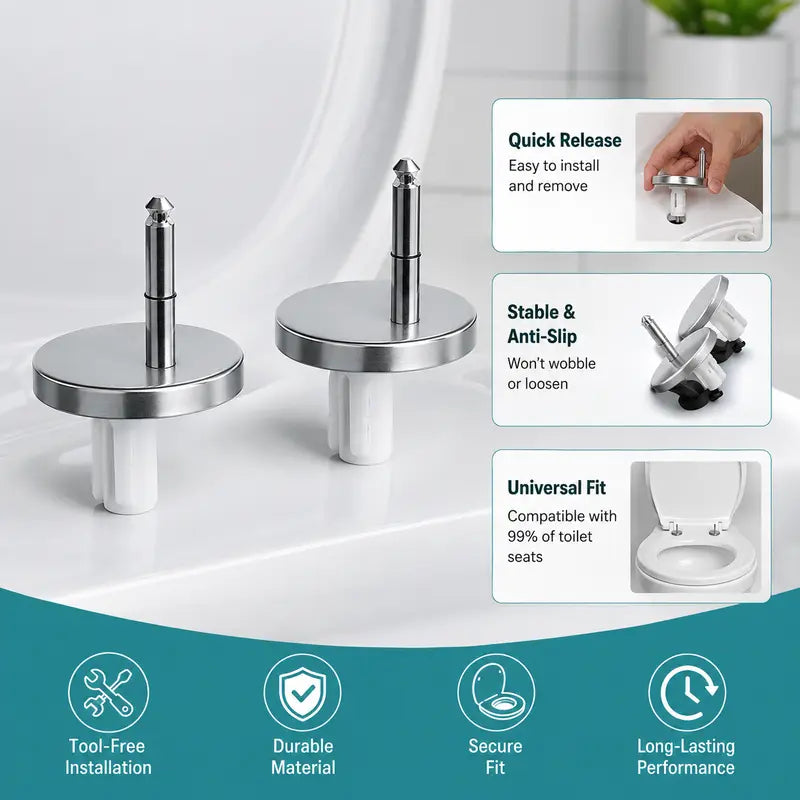 🔧2-pack of universal toilet seat expansion bolts - suitable for loose toilet seats