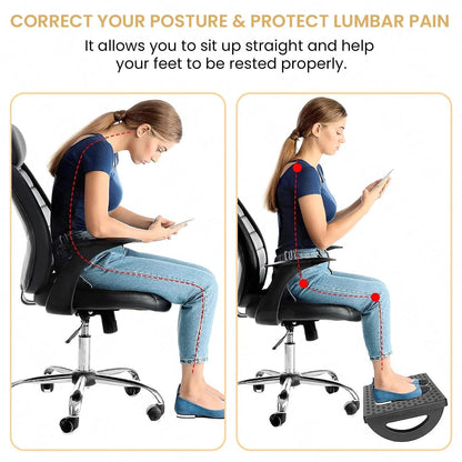 Acupressure Under Desk Foot Rest | Ergonomic Foot Rocker with Massage Rollers for Home & Office :f