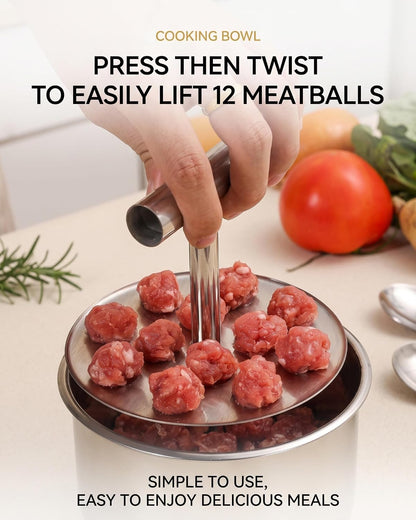 Stainless Steel Meatball Maker Tool & Spoon, Manual Meat Ball Making Mold