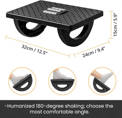 Acupressure Under Desk Foot Rest | Ergonomic Foot Rocker with Massage Rollers for Home & Office :f