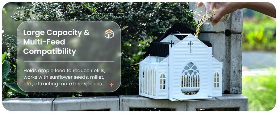 ✝️Church-Shaped Metal Solar Bird Feeder (✨Same as in the video)