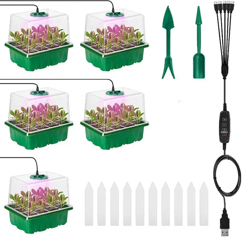 🔥🎉Seed starter trays with grow light
