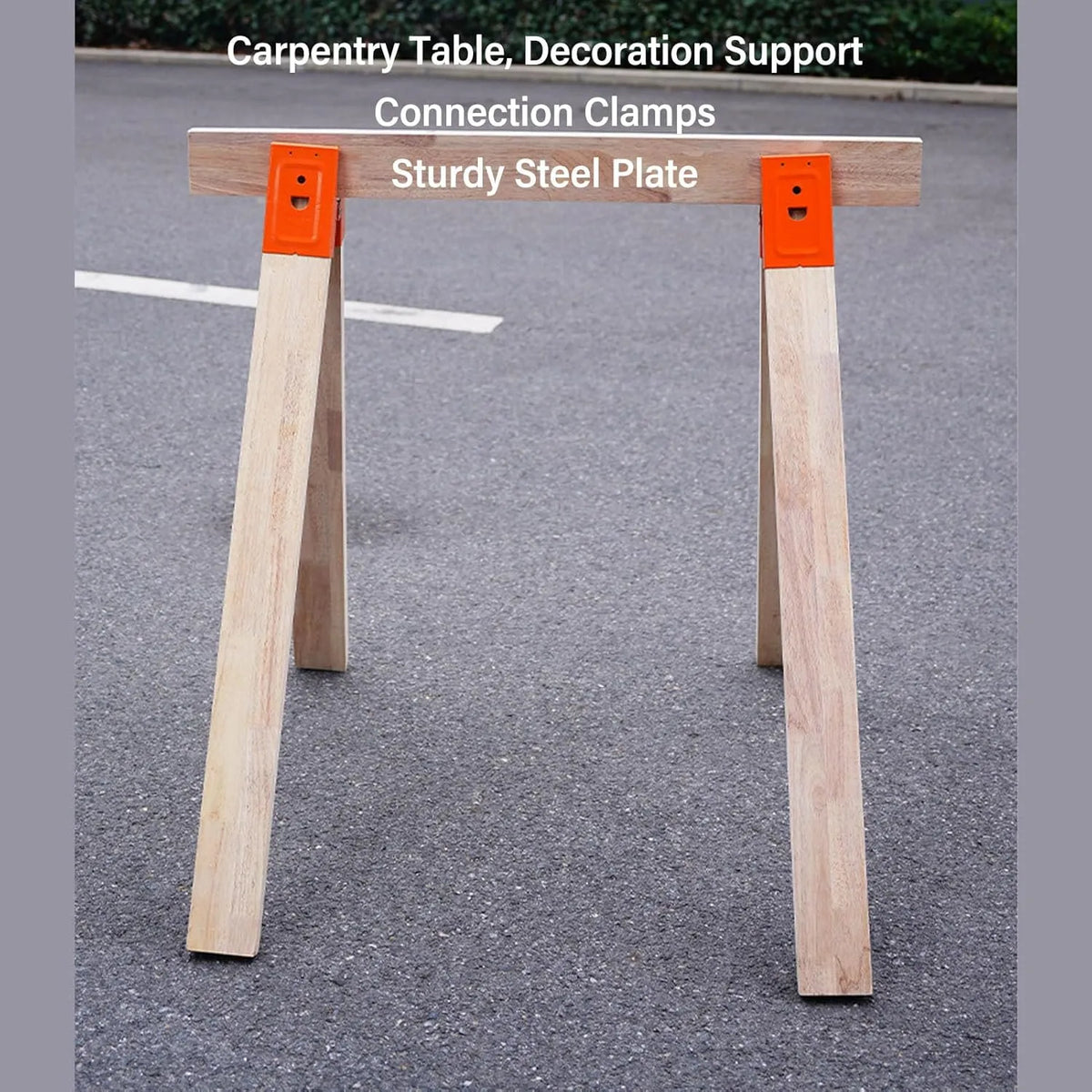 🛠️ 2Pcs Heavy Duty Sawhorse Brackets with Down Clamp