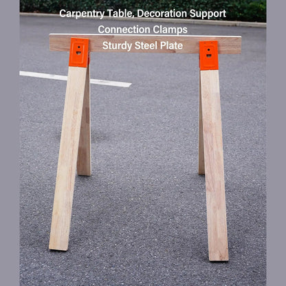 🛠️ 2Pcs Heavy Duty Sawhorse Brackets with Down Clamp