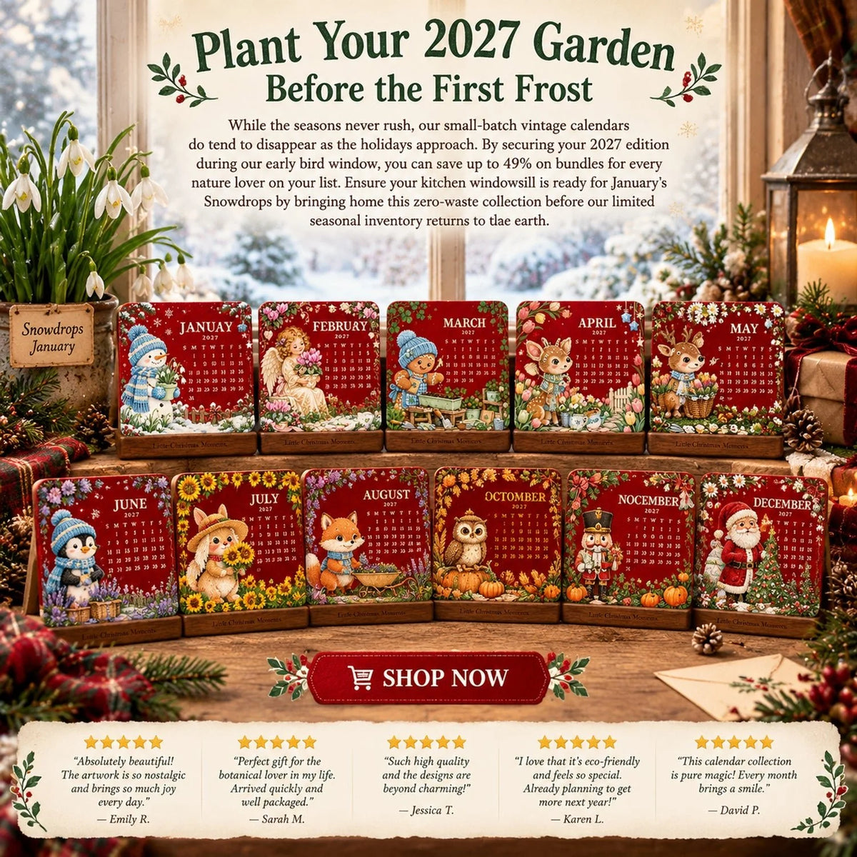 🪴✨ 2027 Eco-Friendly Plantable "Eternal" Seed Calendar — Christmas Edition