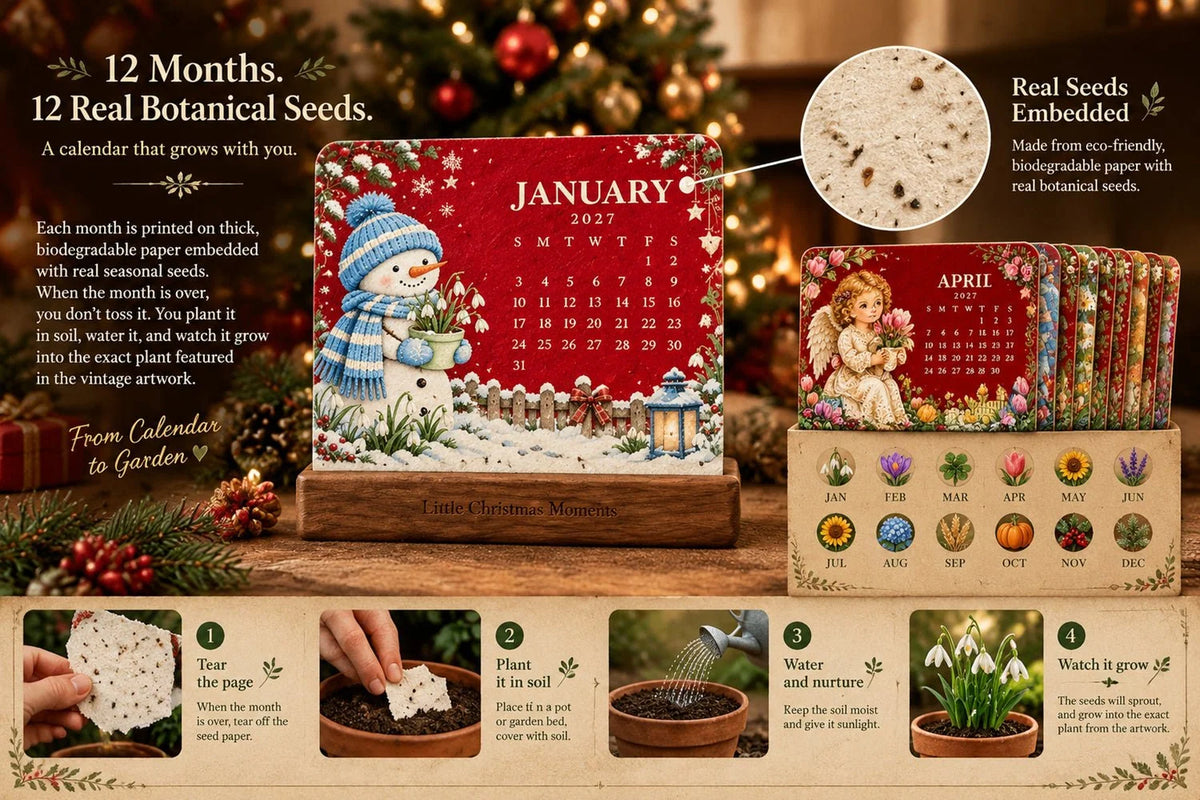 🪴✨ 2027 Eco-Friendly Plantable "Eternal" Seed Calendar — Christmas Edition