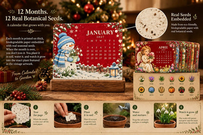 🪴✨ 2027 Eco-Friendly Plantable "Eternal" Seed Calendar — Christmas Edition