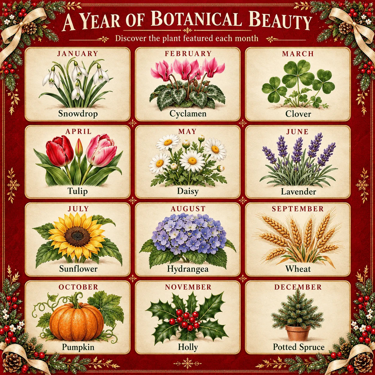 🪴✨ 2027 Eco-Friendly Plantable "Eternal" Seed Calendar — Christmas Edition
