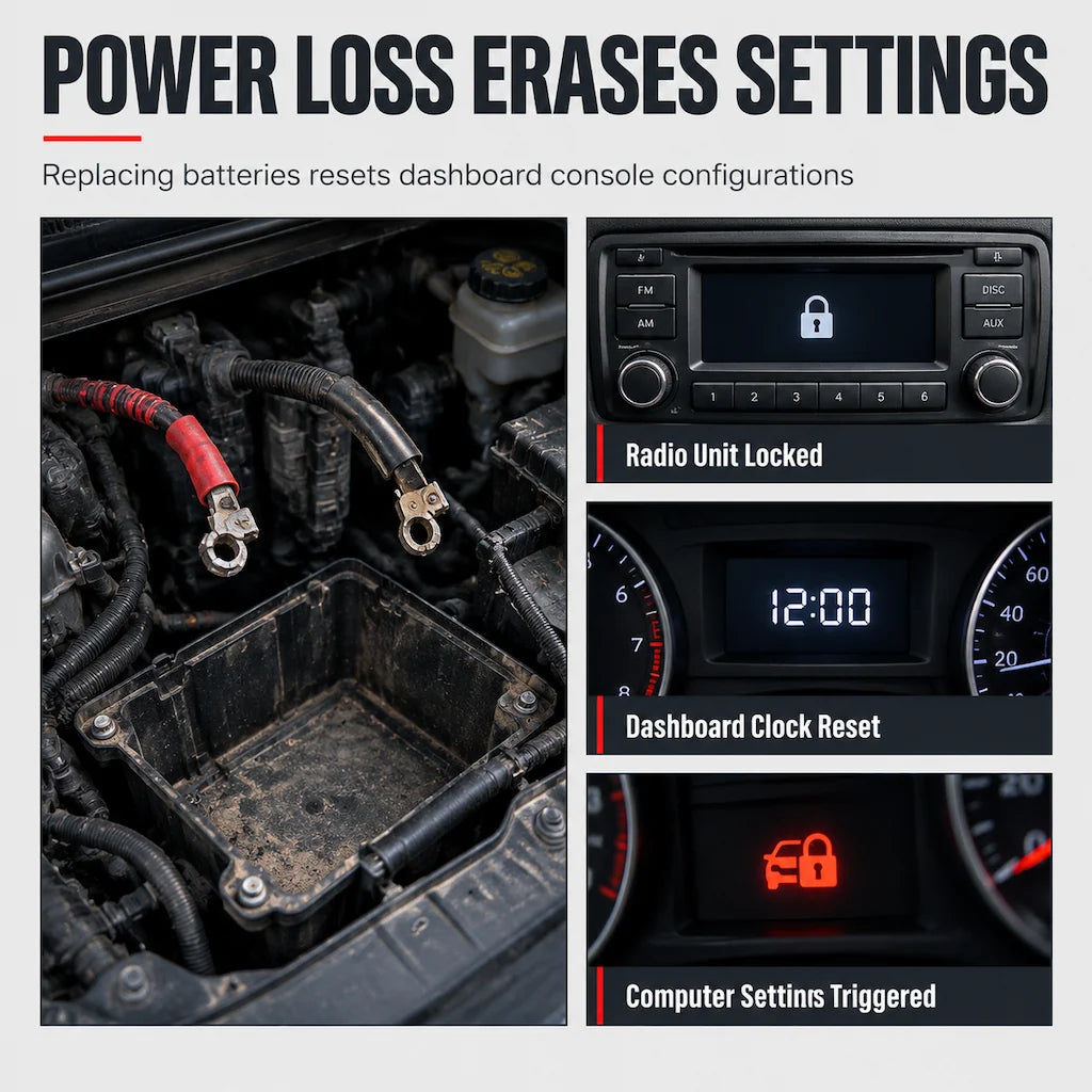Car OBD Battery Replacement Tool and Computer Memory Saver with Digital Display Leakage Detector
