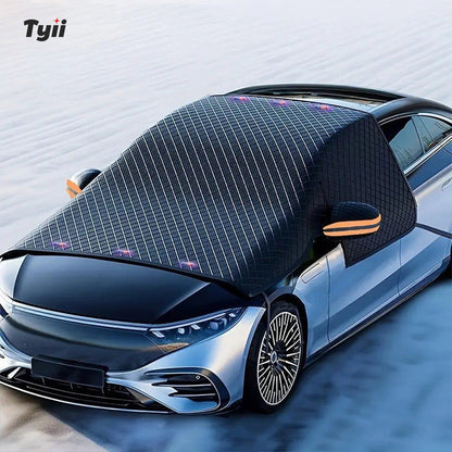 TYII™ All-Weather Magnetic Windshield Cover – Snow, Frost, Ice & Sun Protector with Side Mirror Covers