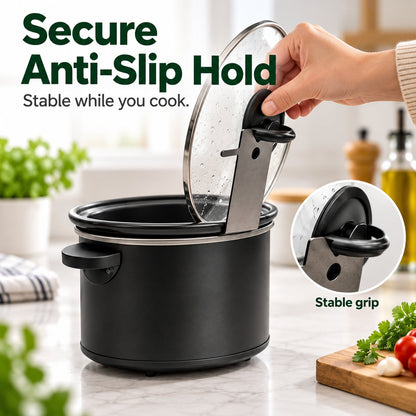 🔥Multifunctional Anti-Slip Cooker Lid Stand - Space-Saving Kitchen Counter Organizer
