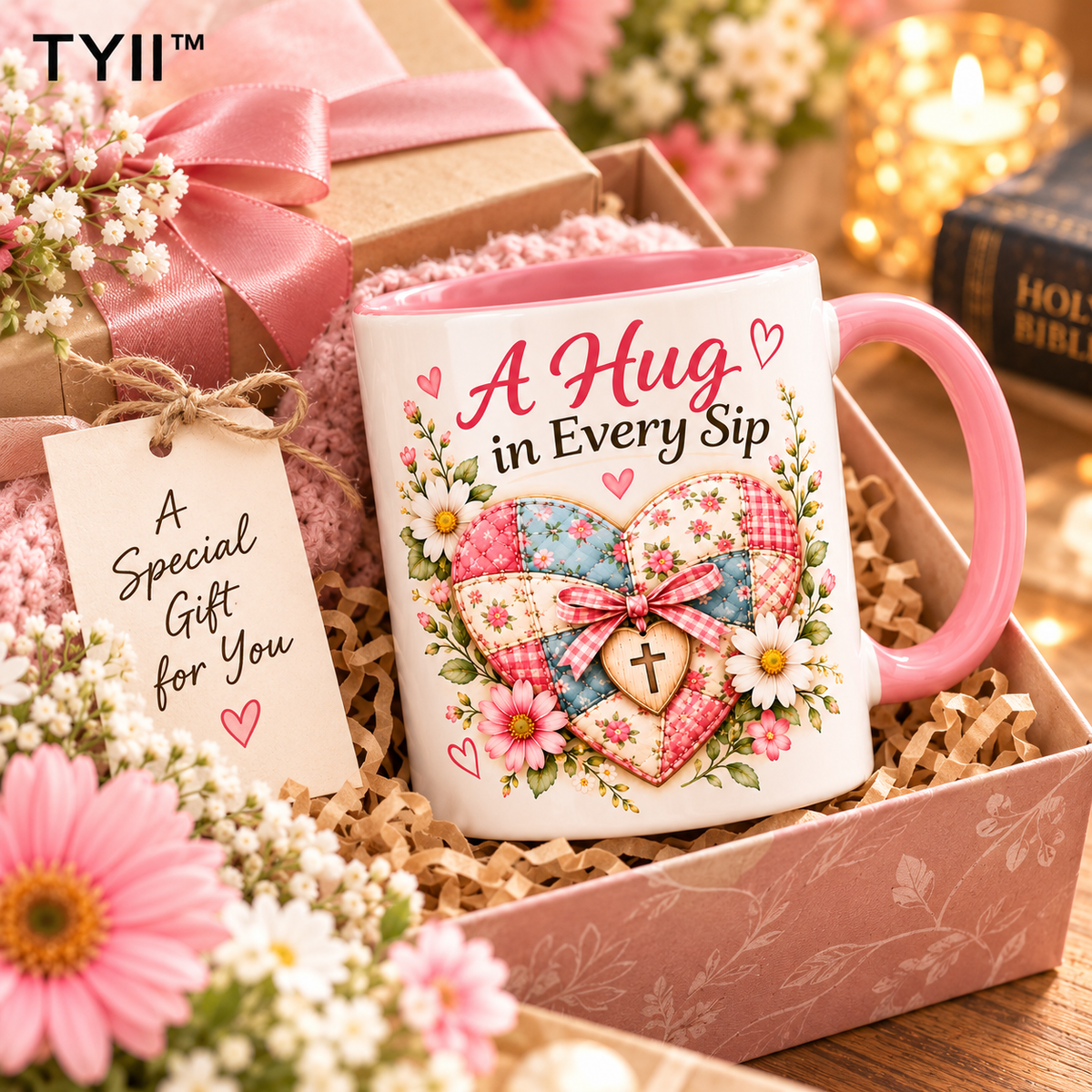 💕 A Hug in Every Sip 11oz Coffee Mug – Heartwarming Christian Gift for Mom, Grandma & Loved Ones