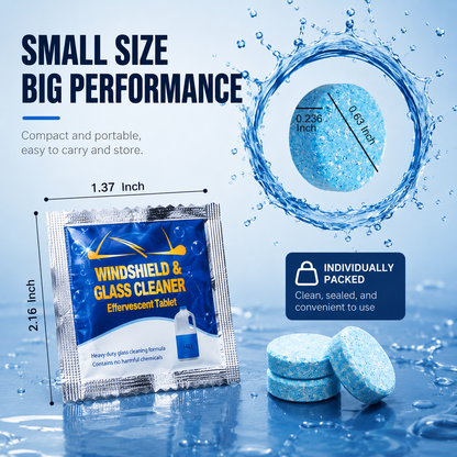 TYIIPRO™ 50-Pack Windshield Washer Fluid Concentrate Tablets – Portable Wiper Cleaning Tablets