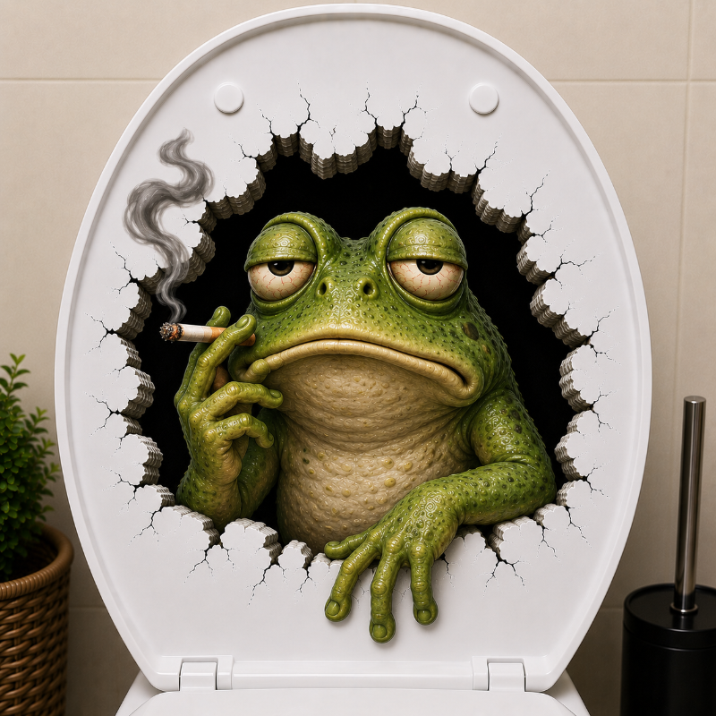 Hilarious 3D Toilet Lid Animal Decal – Funny Loo Surprise Sticker