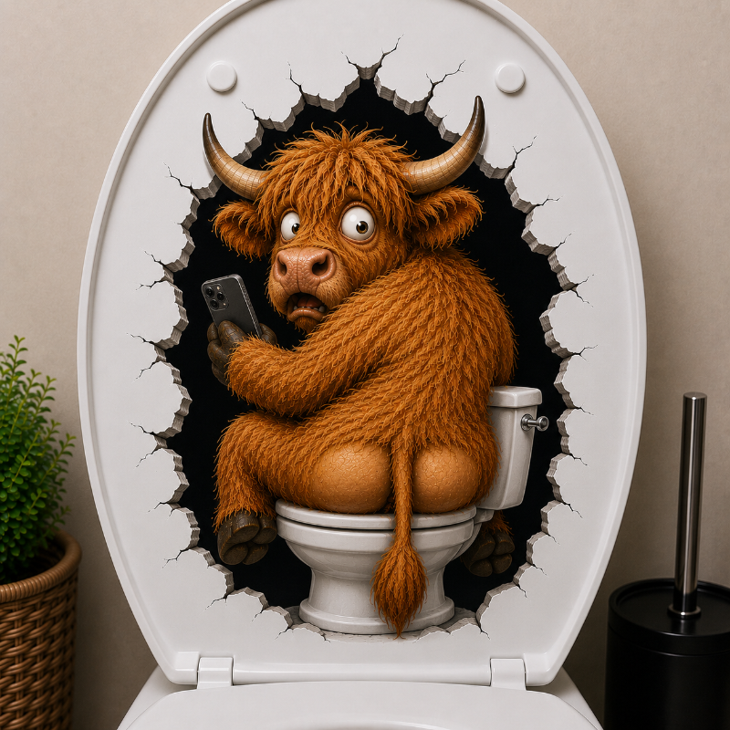 Hilarious 3D Toilet Lid Animal Decal – Funny Loo Surprise Sticker