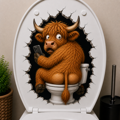 Hilarious 3D Toilet Lid Animal Decal – Funny Loo Surprise Sticker