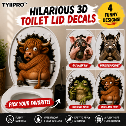 Hilarious 3D Toilet Lid Animal Decal – Funny Loo Surprise Sticker