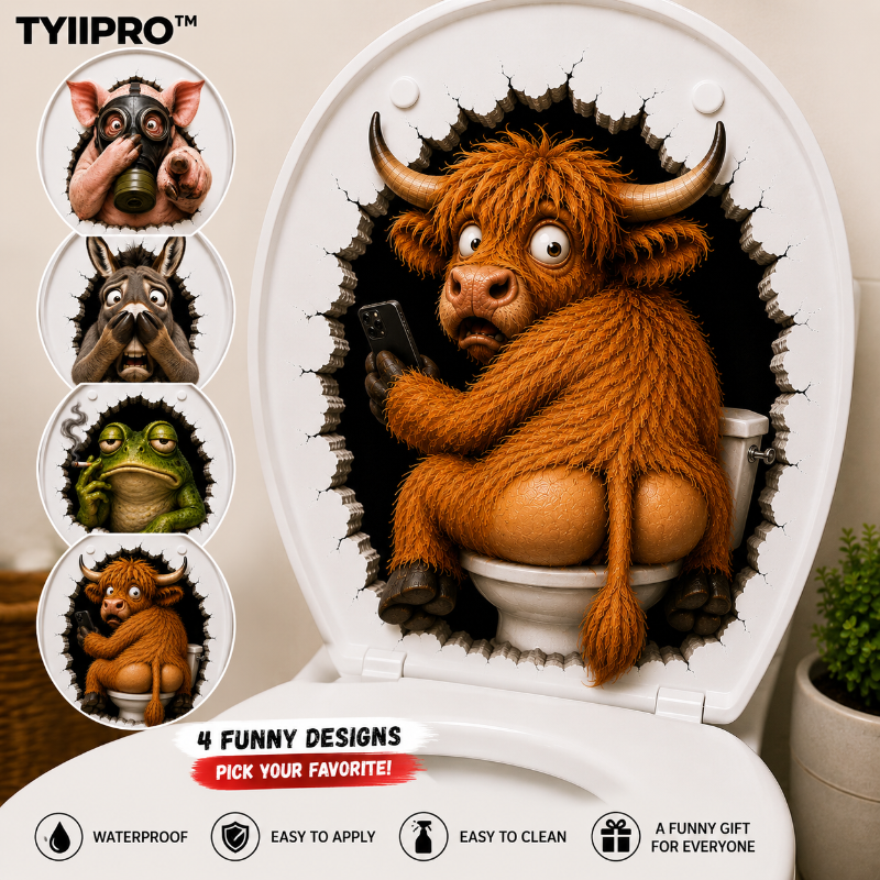 Hilarious 3D Toilet Lid Animal Decal – Funny Loo Surprise Sticker