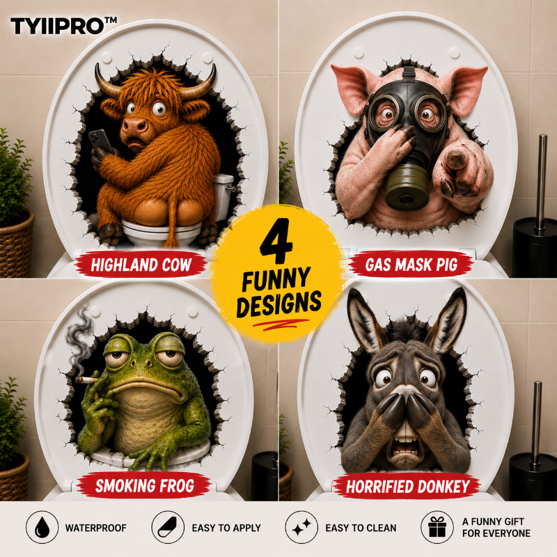 Hilarious 3D Toilet Lid Animal Decal – Funny Loo Surprise Sticker