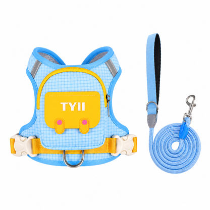 TYIIPRO™ Dog Backpack Harness with Leash – Lightweight No-Pull Pet Vest with Storage Pocket, Reflective & Breathable Design
