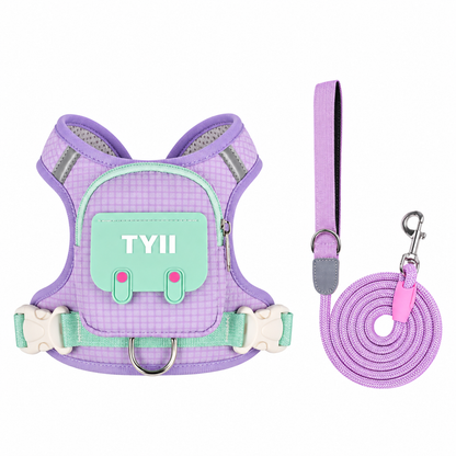 TYIIPRO™ Dog Backpack Harness with Leash – Lightweight No-Pull Pet Vest with Storage Pocket, Reflective & Breathable Design