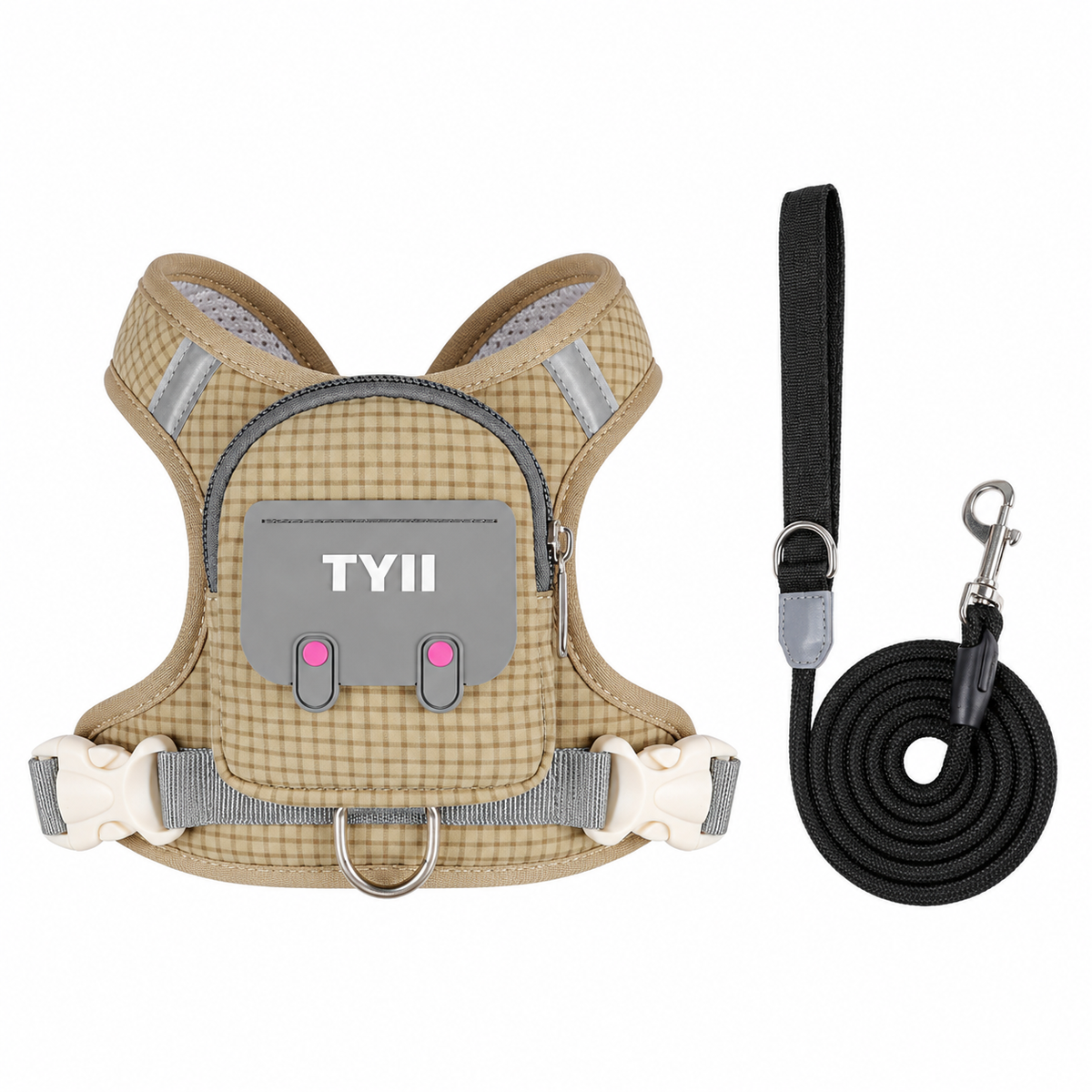 TYIIPRO™ Dog Backpack Harness with Leash – Lightweight No-Pull Pet Vest with Storage Pocket, Reflective & Breathable Design
