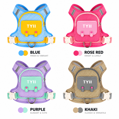 TYIIPRO™ Dog Backpack Harness with Leash – Lightweight No-Pull Pet Vest with Storage Pocket, Reflective & Breathable Design