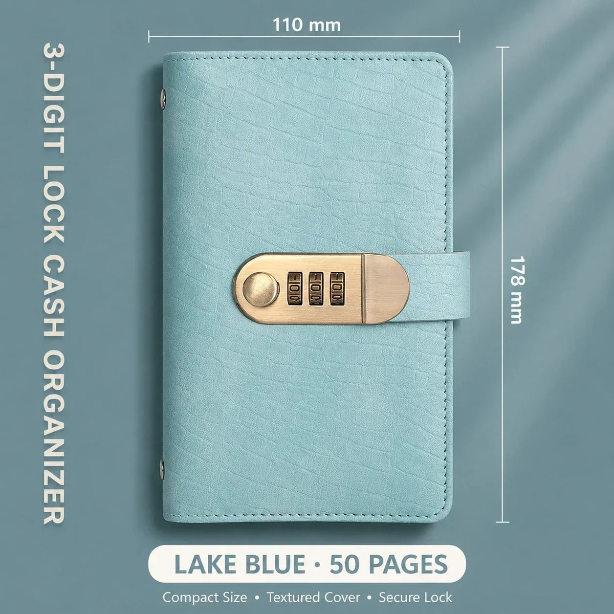 A6 savings notebook,3-DigitResettable Password Lock